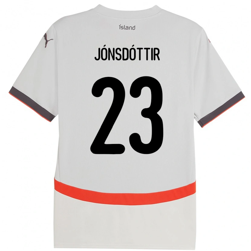 Danxen Børn Island Sveindís Jane Jónsdóttir #23 Hvid Udebane Spillertrøjer 24-26 Trøje T-Shirt