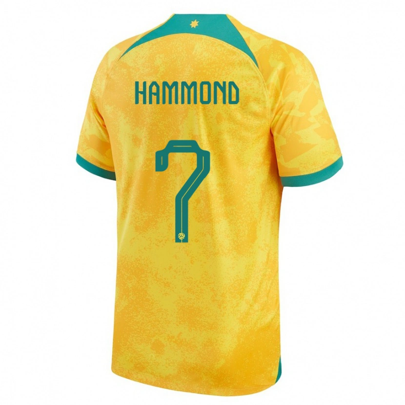 Danxen Mænd Australien Tristan Hammond #7 Gylden Hjemmebane Spillertrøjer 24-26 Trøje T-Shirt