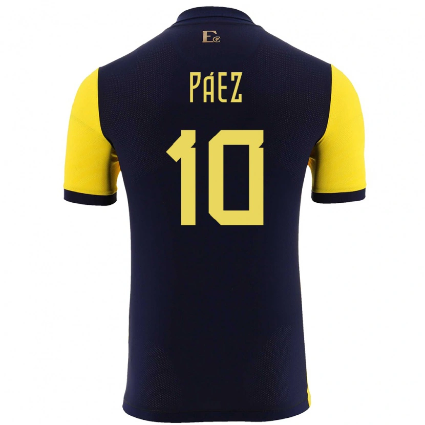 Danxen Mænd Ecuador Kendry Páez #10 Gul Hjemmebane Spillertrøjer 24-26 Trøje T-Shirt