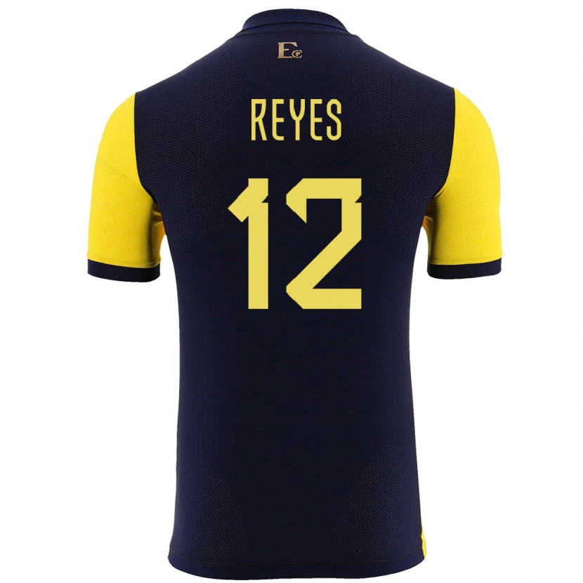 Danxen Mænd Ecuador Jhafets Reyes #12 Gul Hjemmebane Spillertrøjer 24-26 Trøje T-Shirt