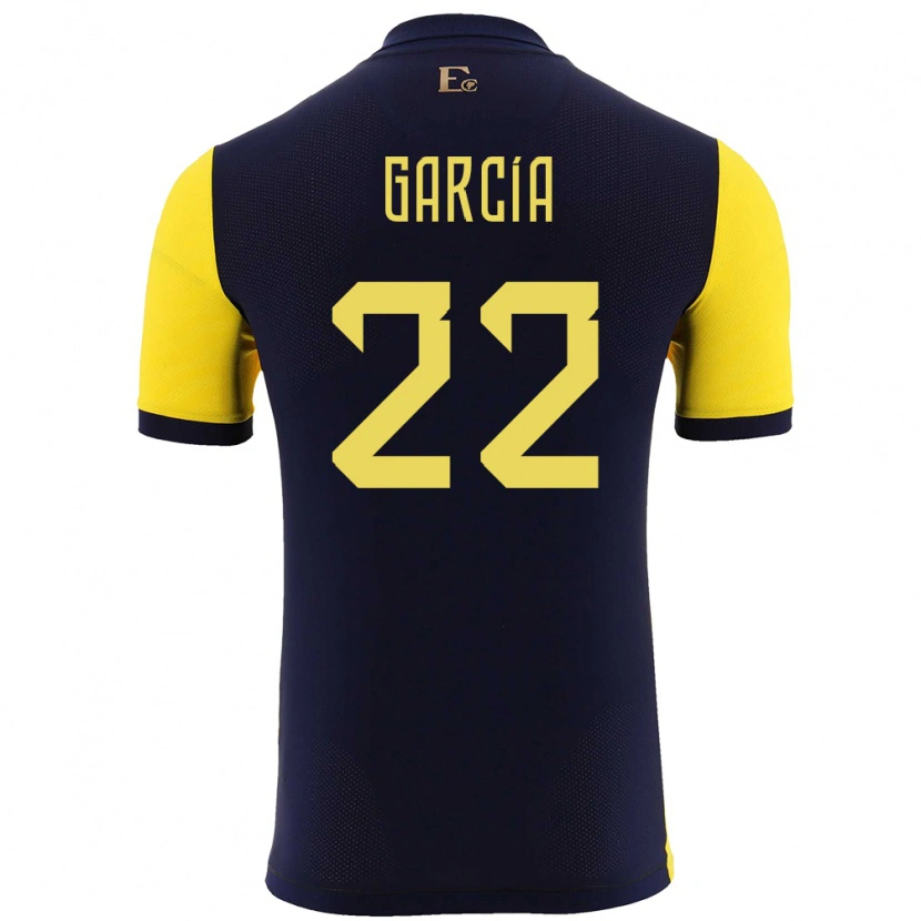 Danxen Mænd Ecuador Jostin García #22 Gul Hjemmebane Spillertrøjer 24-26 Trøje T-Shirt