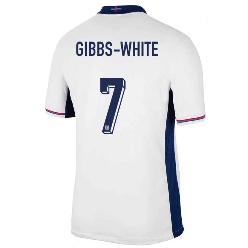 Danxen Mænd England Morgan Gibbs-White #7 Hvid Hjemmebane Spillertrøjer 24-26 Trøje T-Shirt