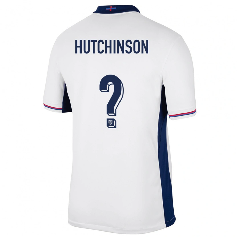 Danxen Mænd England Omari Hutchinson #0 Hvid Hjemmebane Spillertrøjer 24-26 Trøje T-Shirt