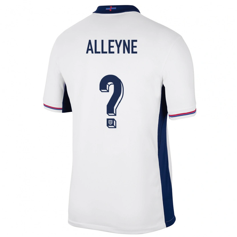 Danxen Mænd England Max Alleyne #0 Hvid Hjemmebane Spillertrøjer 24-26 Trøje T-Shirt