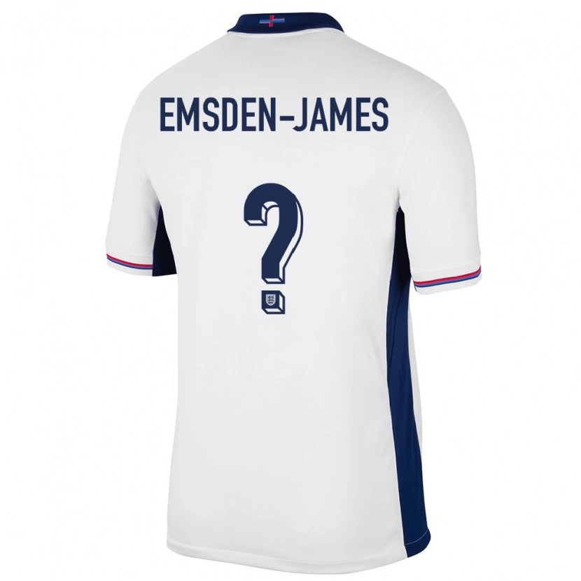 Danxen Mænd England Harley Emsden-James #0 Hvid Hjemmebane Spillertrøjer 24-26 Trøje T-Shirt