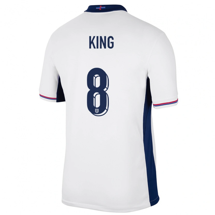 Danxen Mænd England Joshua King #8 Hvid Hjemmebane Spillertrøjer 24-26 Trøje T-Shirt