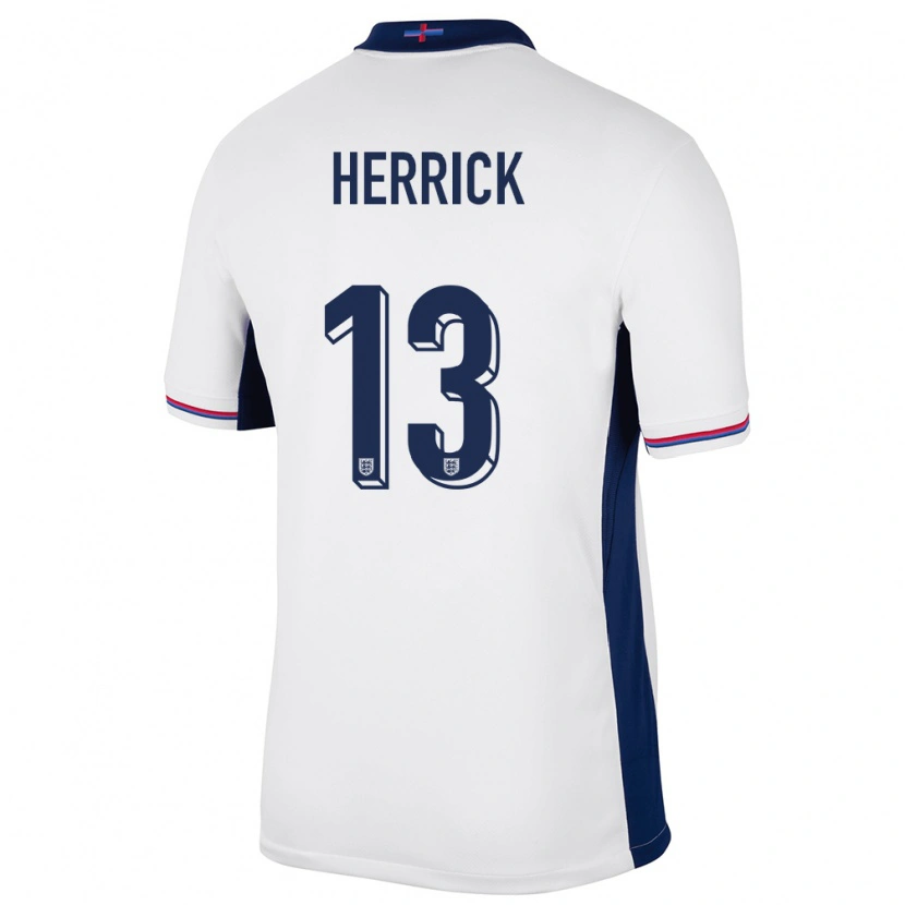 Danxen Mænd England Finlay Herrick #13 Hvid Hjemmebane Spillertrøjer 24-26 Trøje T-Shirt