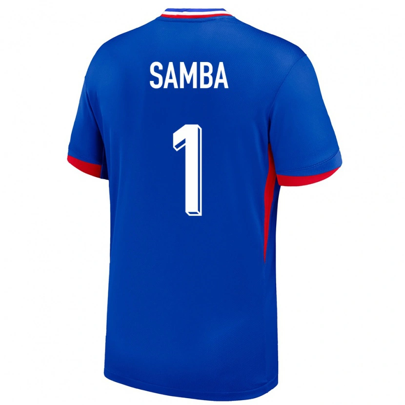 Danxen Mænd Frankrig Brice Samba #1 Blå Hjemmebane Spillertrøjer 24-26 Trøje T-Shirt