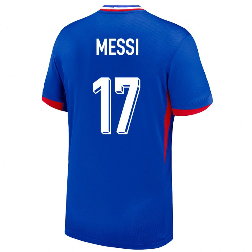 Danxen Mænd Frankrig Rayane Messi #17 Blå Hjemmebane Spillertrøjer 24-26 Trøje T-Shirt