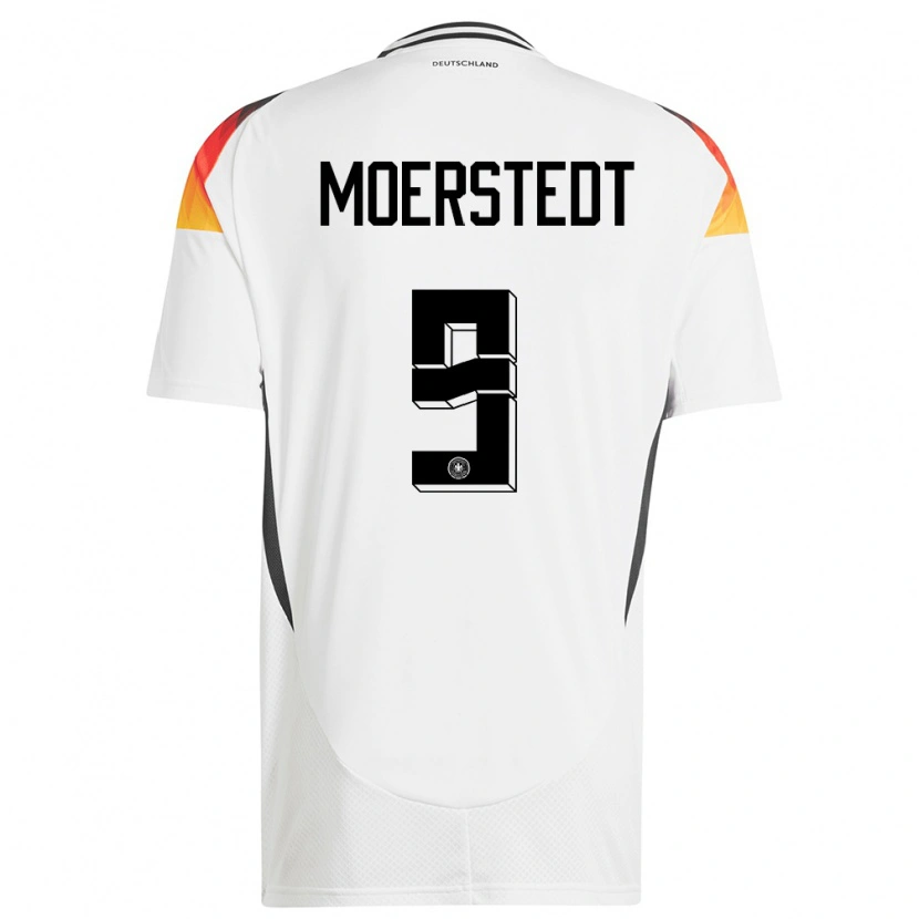 Danxen Mænd Tyskland Max Moerstedt #9 Hvid Hjemmebane Spillertrøjer 24-26 Trøje T-Shirt