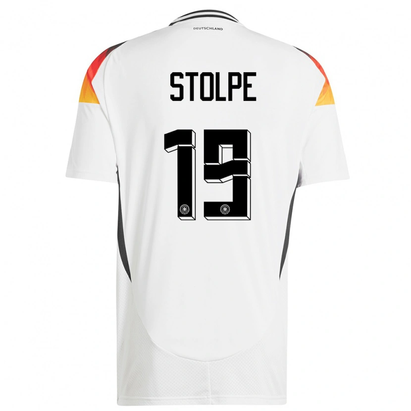 Danxen Mænd Tyskland Robin Stolpe #19 Hvid Hjemmebane Spillertrøjer 24-26 Trøje T-Shirt