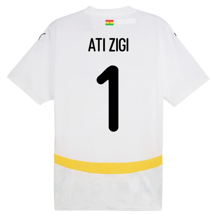 Danxen Mænd Ghana Lawrence Ati Zigi #1 Hvid Hjemmebane Spillertrøjer 24-26 Trøje T-Shirt