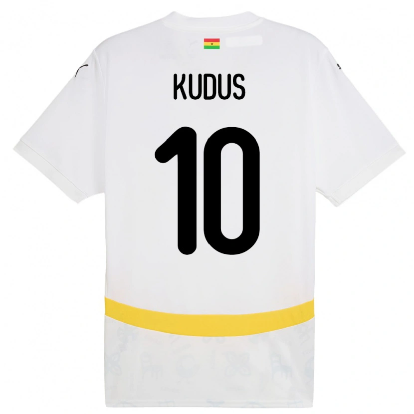 Danxen Mænd Ghana Mohammed Kudus #10 Hvid Hjemmebane Spillertrøjer 24-26 Trøje T-Shirt