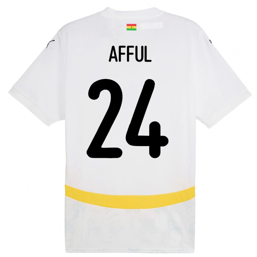 Danxen Mænd Ghana Isaac Afful #24 Hvid Hjemmebane Spillertrøjer 24-26 Trøje T-Shirt