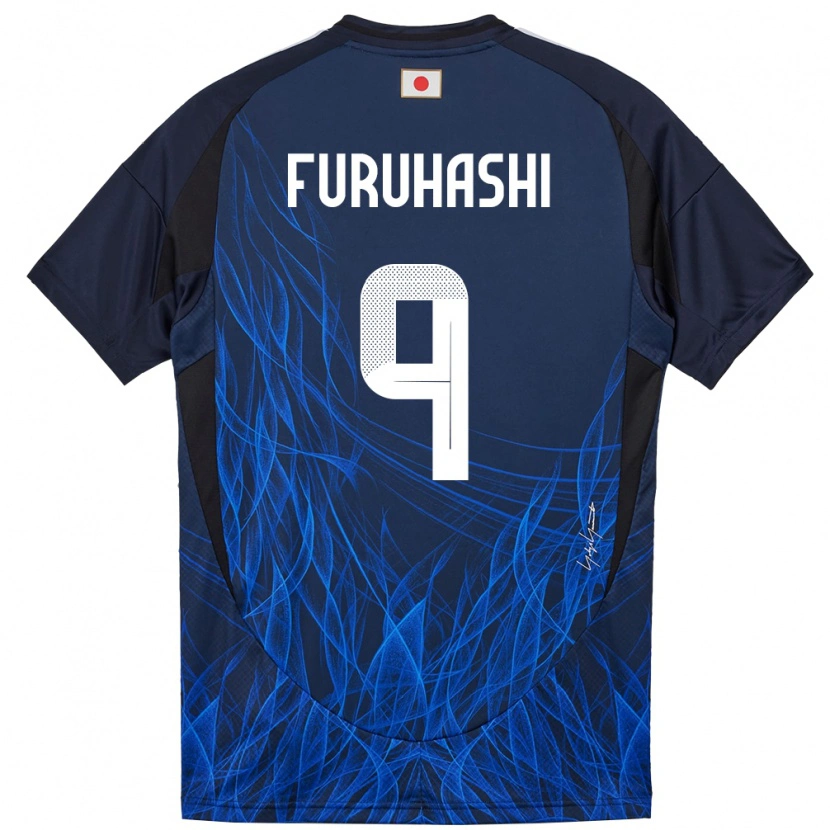 Danxen Mænd Japan Kyogo Furuhashi #9 Mørkeblå Hjemmebane Spillertrøjer 24-26 Trøje T-Shirt