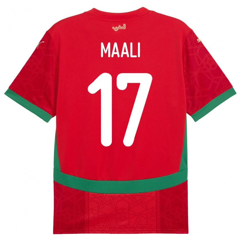 Danxen Mænd Marokko Abdelhamid Maali #17 Rød Hjemmebane Spillertrøjer 24-26 Trøje T-Shirt