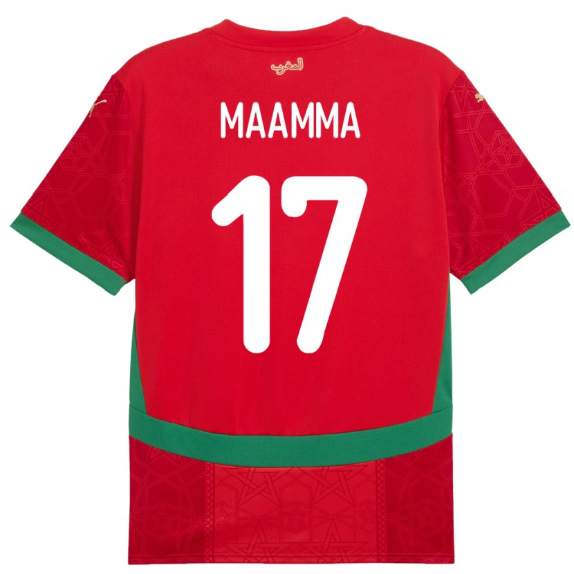 Danxen Mænd Marokko Othmane Maamma #17 Rød Hjemmebane Spillertrøjer 24-26 Trøje T-Shirt