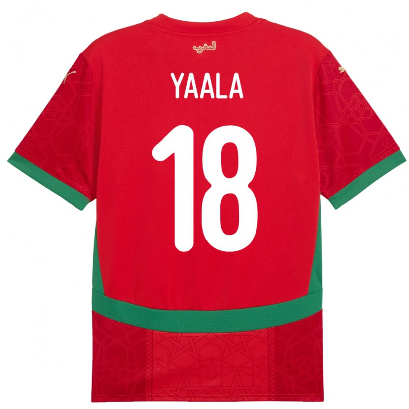 Danxen Mænd Marokko Rayan Yaala #18 Rød Hjemmebane Spillertrøjer 24-26 Trøje T-Shirt