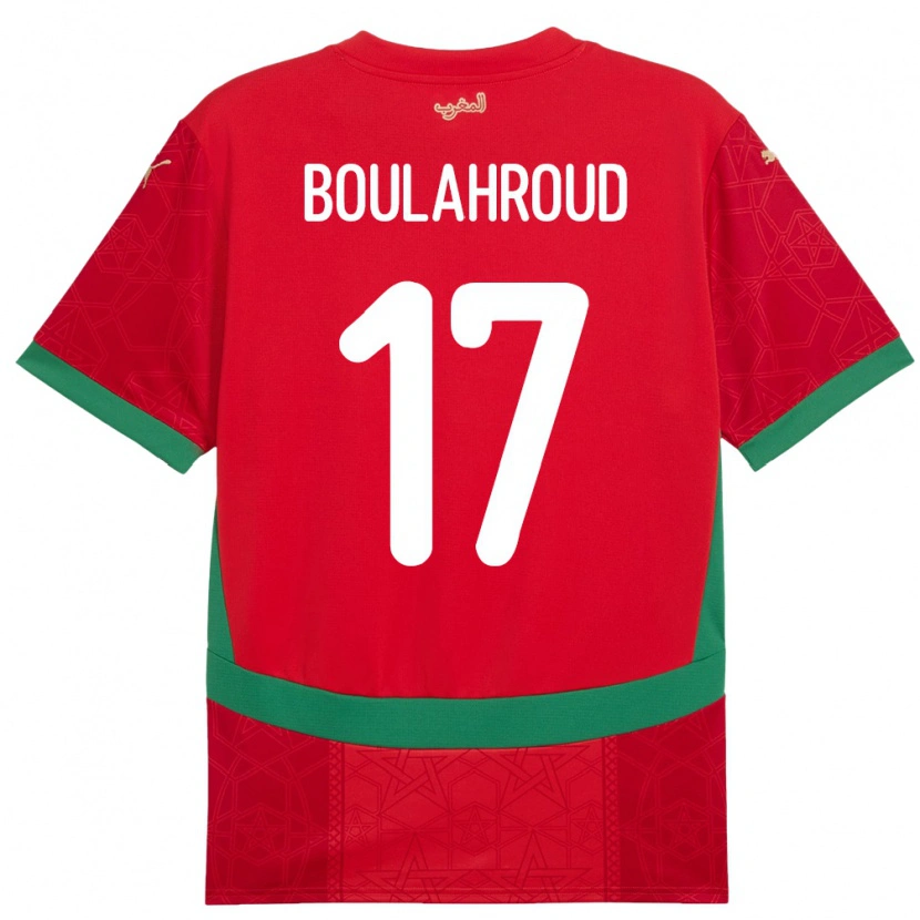 Danxen Mænd Marokko Charaf Eddine Boulahroud #17 Rød Hjemmebane Spillertrøjer 24-26 Trøje T-Shirt