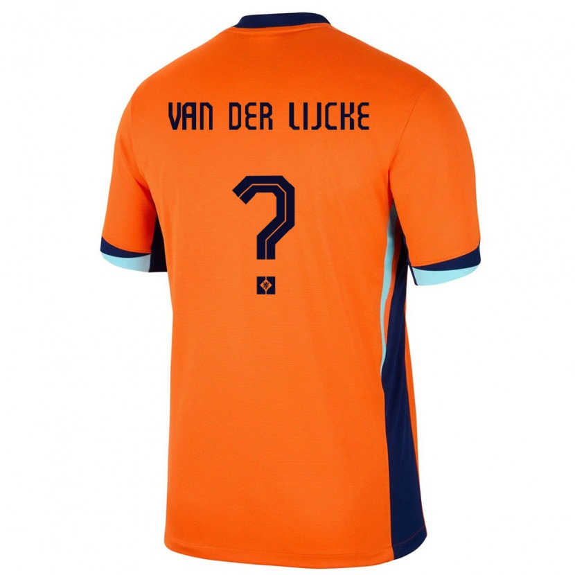 Danxen Mænd Holland Donny Van Der Lijcke #0 Orange Hjemmebane Spillertrøjer 24-26 Trøje T-Shirt