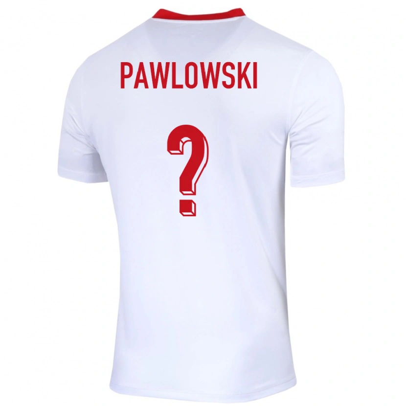 Danxen Mænd Polen Michal Pawlowski #0 Hvid Hjemmebane Spillertrøjer 24-26 Trøje T-Shirt