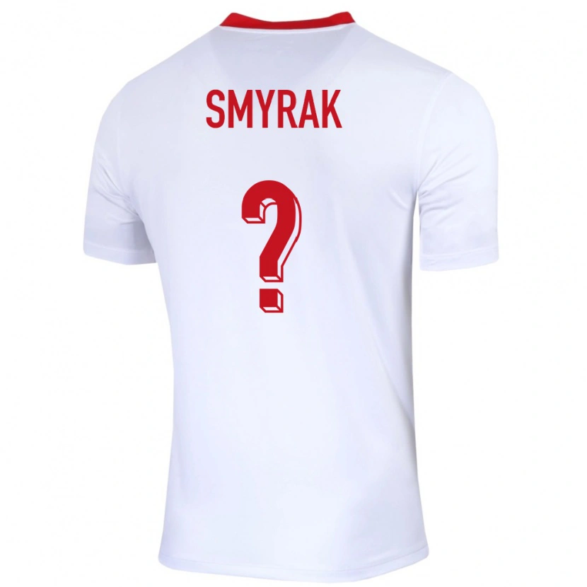 Danxen Mænd Polen Hubert Smyrak #0 Hvid Hjemmebane Spillertrøjer 24-26 Trøje T-Shirt