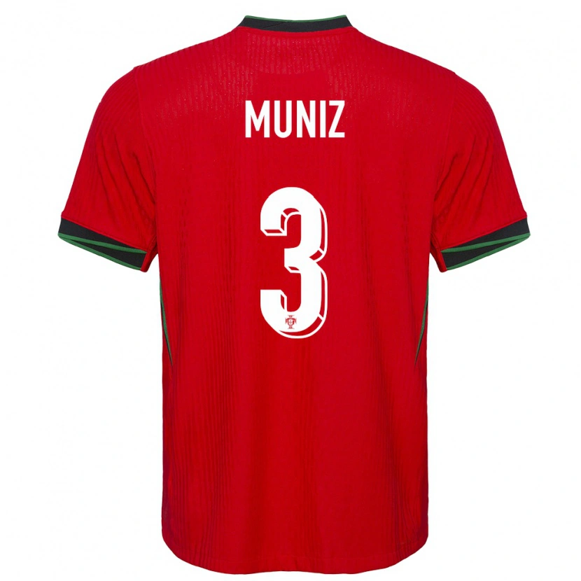 Danxen Mænd Portugal João Muniz #3 Rød Hjemmebane Spillertrøjer 24-26 Trøje T-Shirt