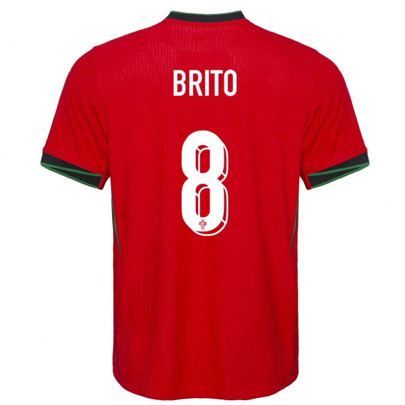 Danxen Mænd Portugal João Brito #8 Rød Hjemmebane Spillertrøjer 24-26 Trøje T-Shirt