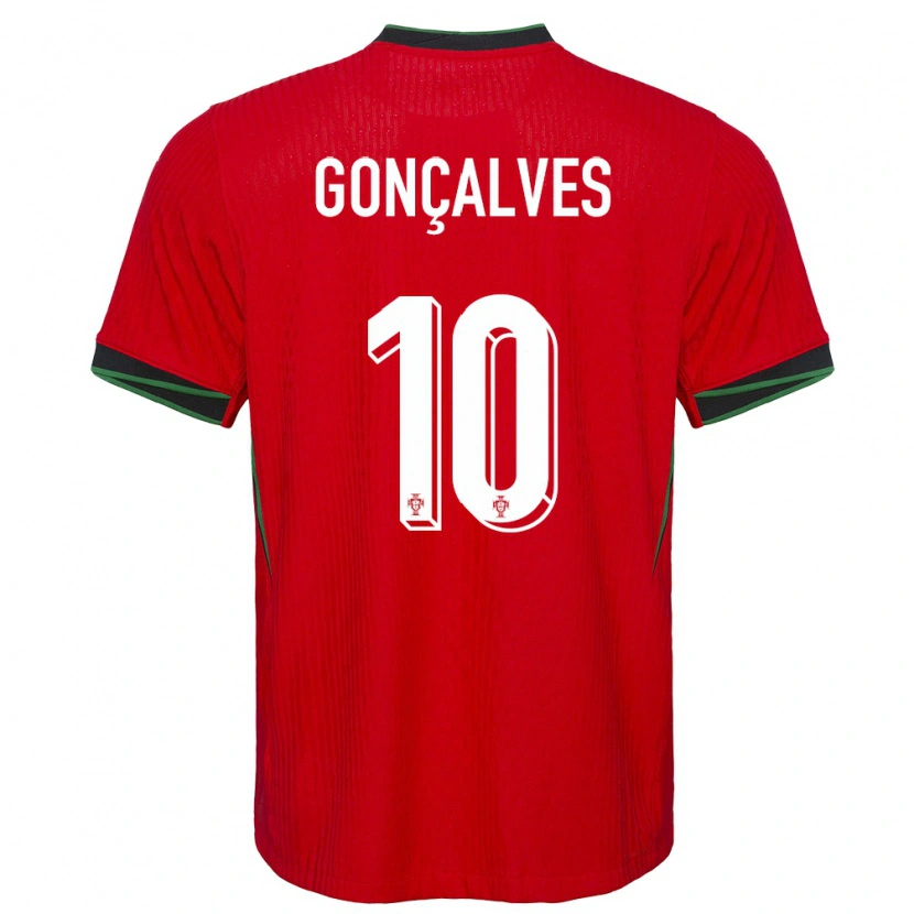 Danxen Mænd Portugal Flávio Gonçalves #10 Rød Hjemmebane Spillertrøjer 24-26 Trøje T-Shirt