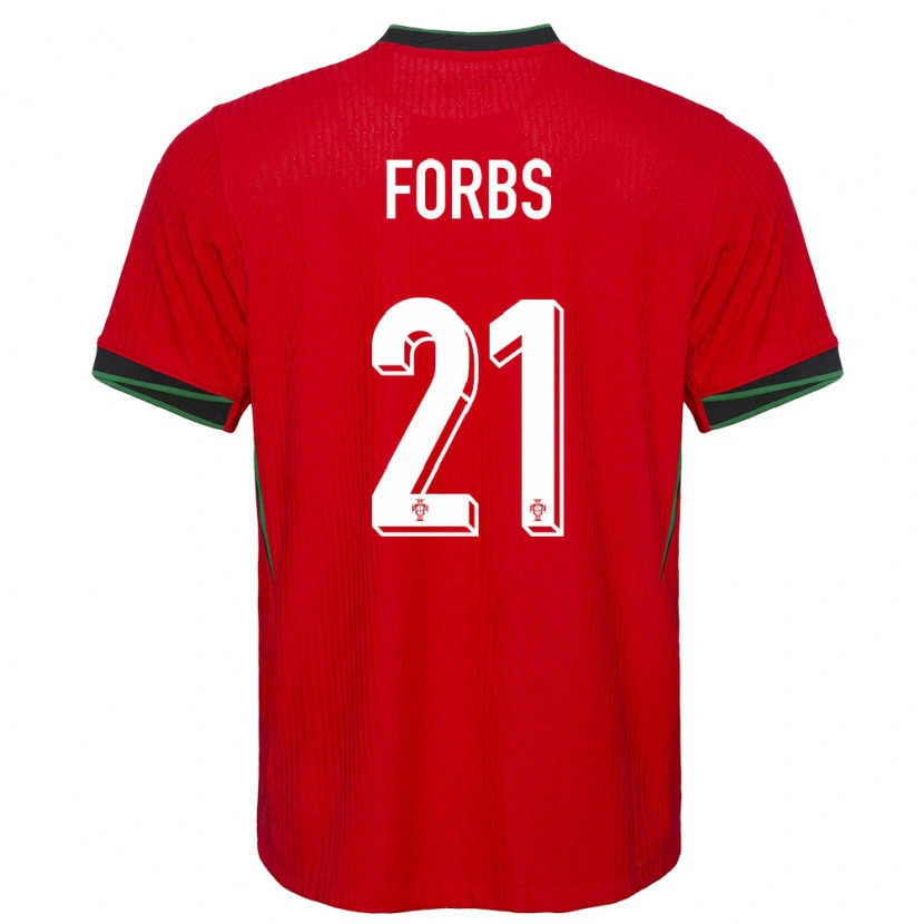 Danxen Mænd Portugal Carlos Forbs #21 Rød Hjemmebane Spillertrøjer 24-26 Trøje T-Shirt