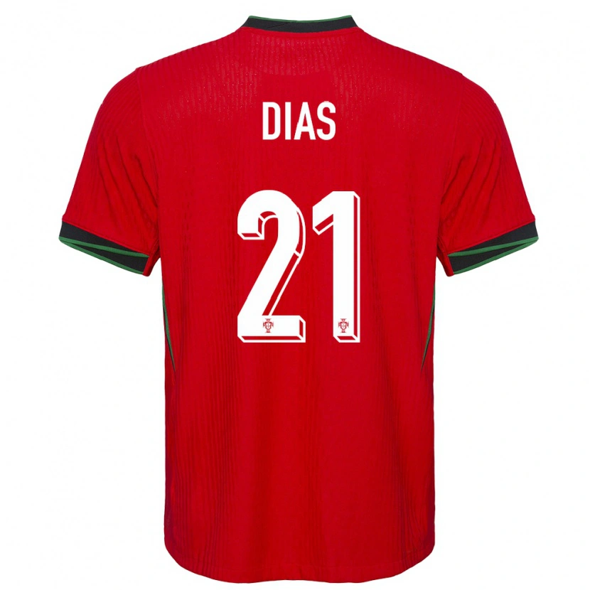 Danxen Mænd Portugal Rodrigo Dias #21 Rød Hjemmebane Spillertrøjer 24-26 Trøje T-Shirt