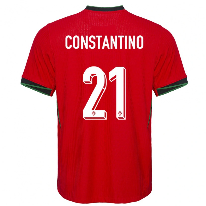 Danxen Mænd Portugal Simão Constantino #21 Rød Hjemmebane Spillertrøjer 24-26 Trøje T-Shirt