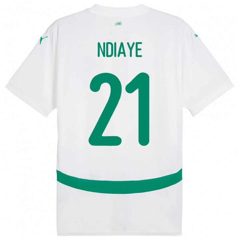 Danxen Mænd Senegal Iliman Ndiaye #21 Hvid Hjemmebane Spillertrøjer 24-26 Trøje T-Shirt