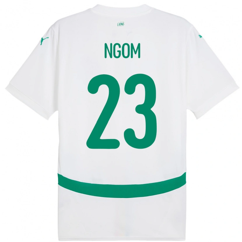 Danxen Mænd Senegal Astou Ngom #23 Hvid Hjemmebane Spillertrøjer 24-26 Trøje T-Shirt