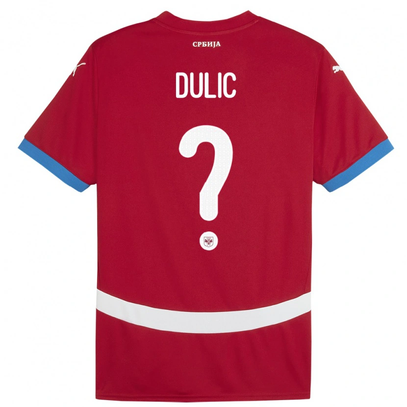 Danxen Mænd Serbien Marin Dulic #0 Rød Hjemmebane Spillertrøjer 24-26 Trøje T-Shirt