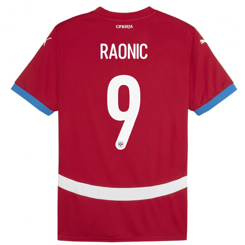 Danxen Mænd Serbien Sava Raonic #9 Rød Hjemmebane Spillertrøjer 24-26 Trøje T-Shirt