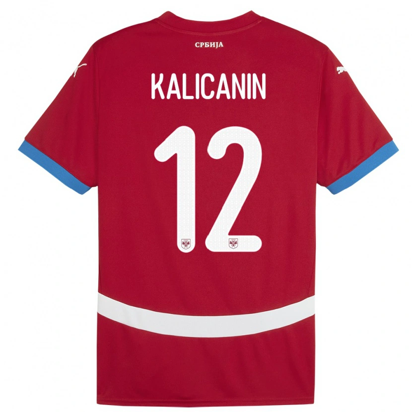 Danxen Mænd Serbien Lazar Kalicanin #12 Rød Hjemmebane Spillertrøjer 24-26 Trøje T-Shirt