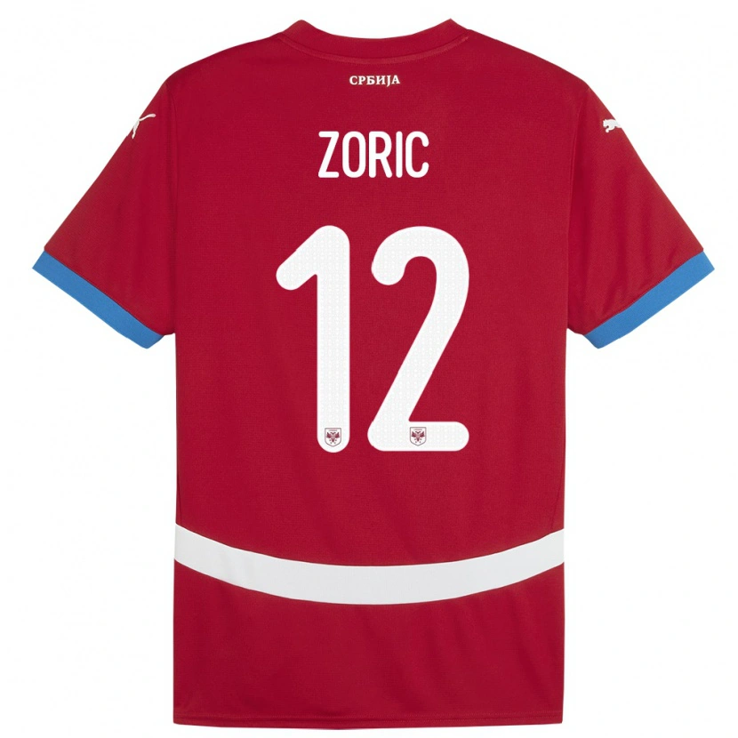 Danxen Mænd Serbien Nemanja Zoric #12 Rød Hjemmebane Spillertrøjer 24-26 Trøje T-Shirt