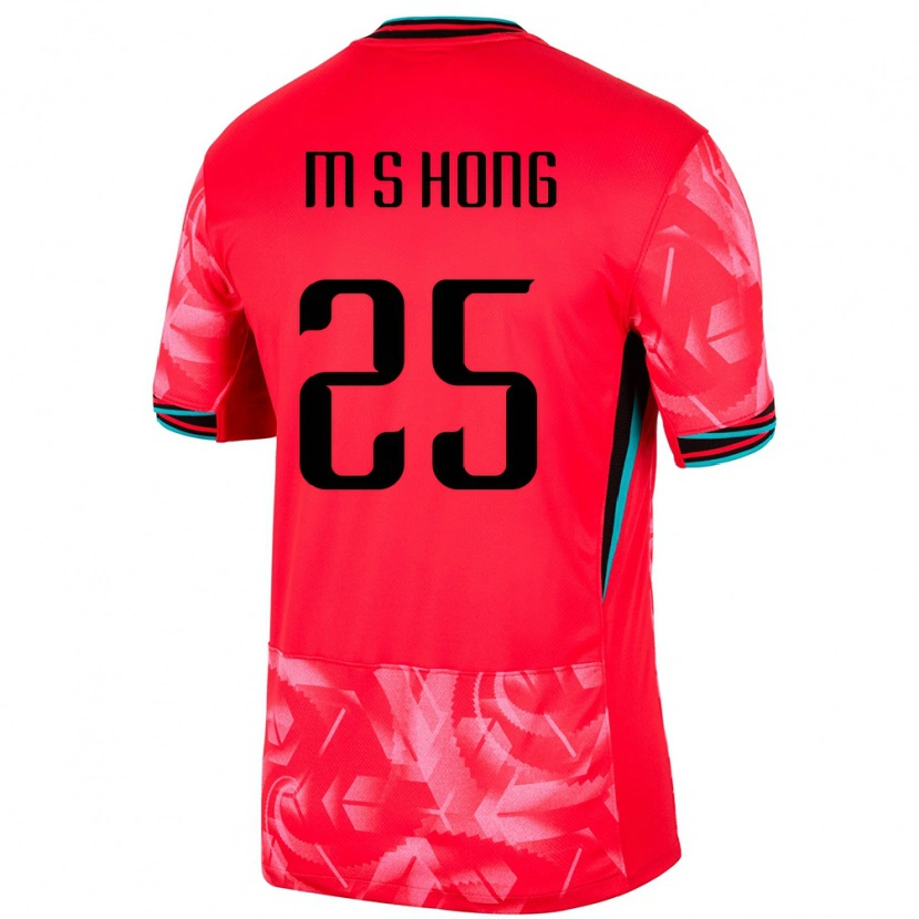 Danxen Mænd Sydkorea Sung-Min Hong #25 Rød Hjemmebane Spillertrøjer 24-26 Trøje T-Shirt