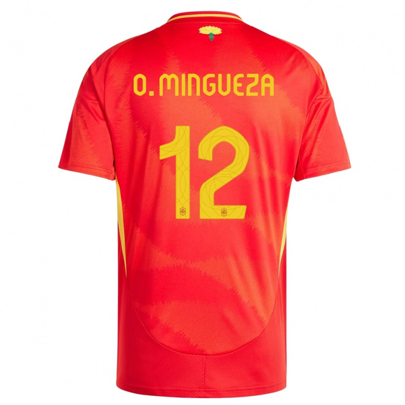 Danxen Mænd Spanien Óscar Mingueza #12 Rød Hjemmebane Spillertrøjer 24-26 Trøje T-Shirt