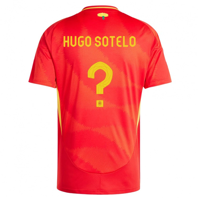 Danxen Mænd Spanien Hugo Sotelo #0 Rød Hjemmebane Spillertrøjer 24-26 Trøje T-Shirt