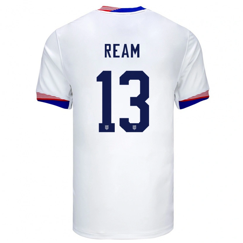 Danxen Mænd Usa Tim Ream #13 Hvid Hjemmebane Spillertrøjer 24-26 Trøje T-Shirt