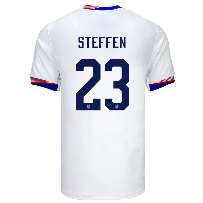 Danxen Mænd Usa Zack Steffen #23 Hvid Hjemmebane Spillertrøjer 24-26 Trøje T-Shirt