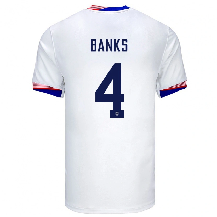 Danxen Mænd Usa Noahkai Banks #4 Hvid Hjemmebane Spillertrøjer 24-26 Trøje T-Shirt