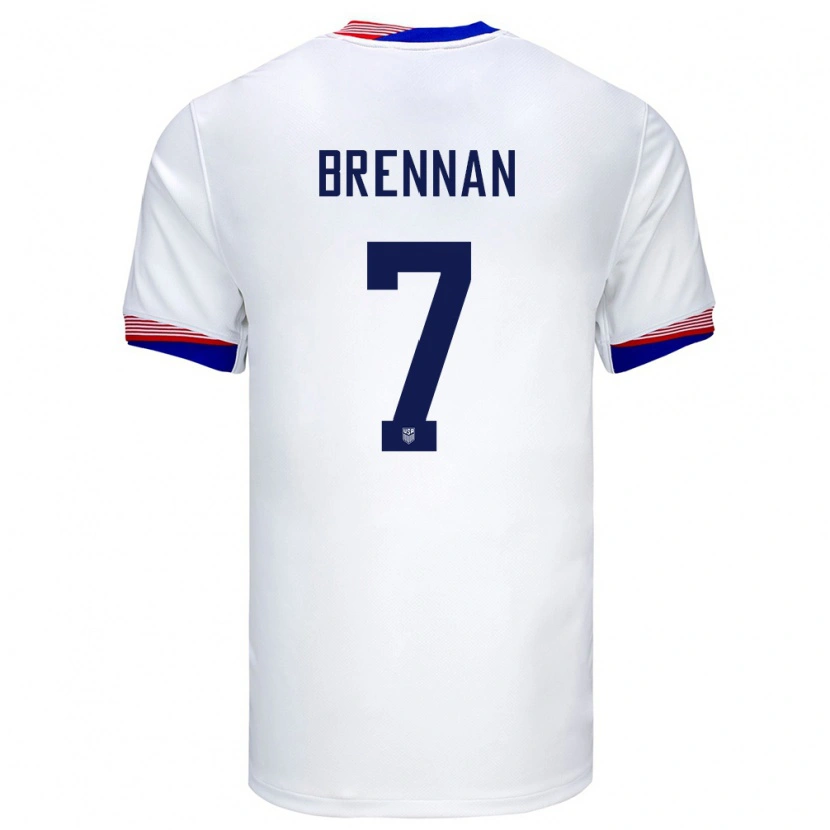 Danxen Mænd Usa Luke Brennan #7 Hvid Hjemmebane Spillertrøjer 24-26 Trøje T-Shirt