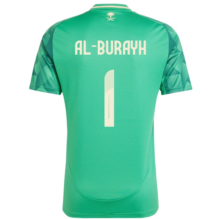 Danxen Mænd Saudi-Arabien Mahmoud Al-Burayh #1 Grøn Hjemmebane Spillertrøjer 24-26 Trøje T-Shirt