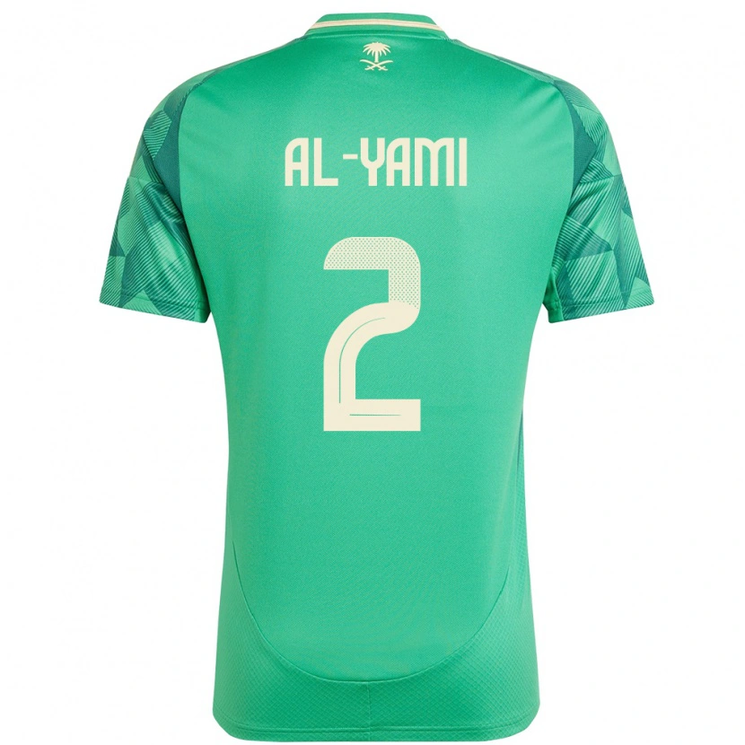 Danxen Mænd Saudi-Arabien Marwan Al-Yami #2 Grøn Hjemmebane Spillertrøjer 24-26 Trøje T-Shirt