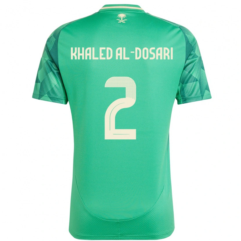 Danxen Mænd Saudi-Arabien Yazeed Khaled Al-Dosari #2 Grøn Hjemmebane Spillertrøjer 24-26 Trøje T-Shirt