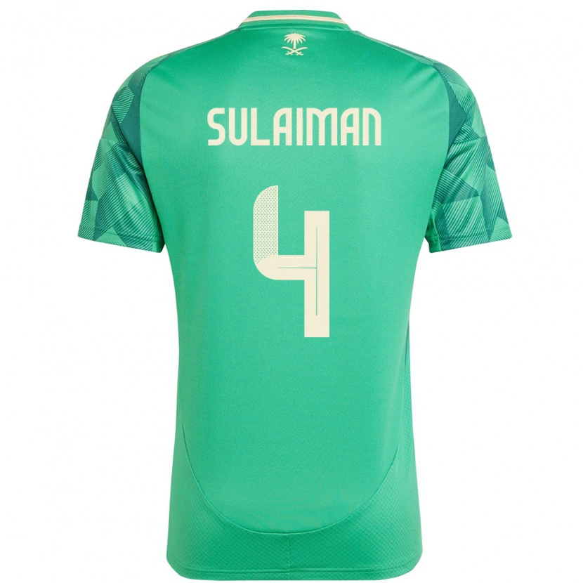 Danxen Mænd Saudi-Arabien Mohammed Sulaiman #4 Grøn Hjemmebane Spillertrøjer 24-26 Trøje T-Shirt