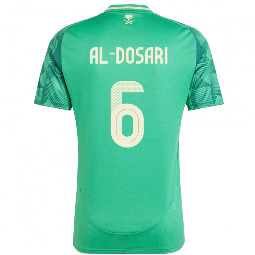 Danxen Mænd Saudi-Arabien Saeed Al-Dosari #6 Grøn Hjemmebane Spillertrøjer 24-26 Trøje T-Shirt